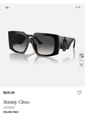Jimmy Choo Black Sunglasses with Gradient Gray Lenses (5006U)